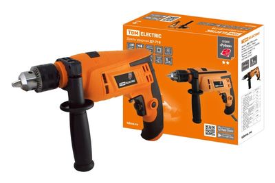 "Дрель  ДУ-710, удар., мощ. 710 Вт, 13мм,  0-3000 об/мин, 0-48000 уд/мин, шнур 3 м. ""Рубин"" TDM" SQ1086-0102