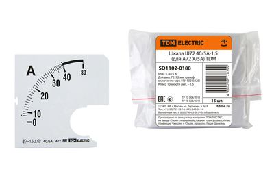 Шкала Ш72   40/5А-1,5 (для А72 Х/5А) TDM SQ1102-0188