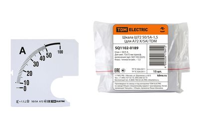 Шкала Ш72   50/5А-1,5 (для А72 Х/5А) TDM SQ1102-0189