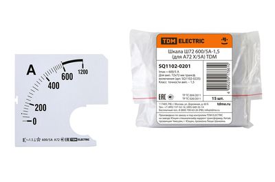 Шкала Ш72 600/5А-1,5 (для А72 Х/5А) TDM SQ1102-0201