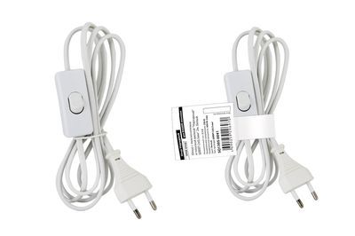 "Шнур с выключателем и плоской вилкой ""Народный"" ШВВП 2х0,5мм2 2м. белый" SQ1305-0041