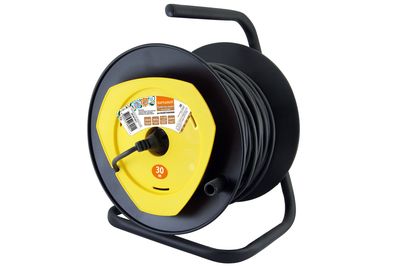 Удлинитель на катушке силовой народный с 1 выносной роз. ПВС 2200 Вт с/з, 30м SQ1307-0412
