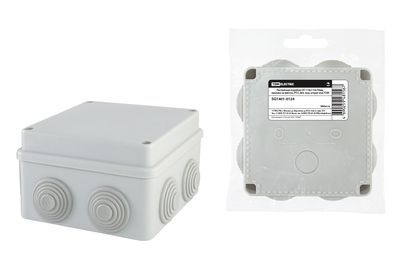 Распаячная коробка ОП 110х110х70мм, крышка на винтах, IP55, 8вх. инд. штрих-код TDM SQ1401-0124