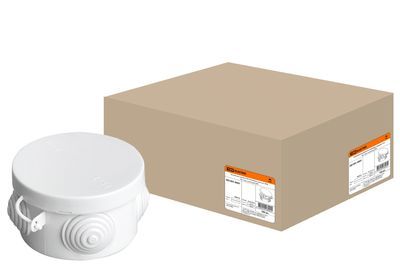 Распаячная коробка ОП D65х40мм, крышка, IP54, 4вх. инд. штрихкод TDM SQ1401-0501
