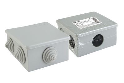 Распаячная коробка ОП 80х80х40мм, крышка, IP44, 6 вх. инд. штрихкод TDM SQ1401-1235