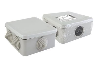Распаячная коробка ОП 100х100х50мм, крышка, IP55, 6 вх. инд. штрихкод TDM SQ1401-1255