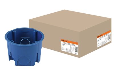 Установочная коробка СП D68х45мм, без саморезов, синяя, IP20, TDM SQ1402-0032