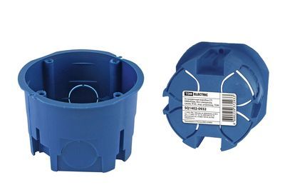 Установочная коробка СП D68х45мм, без саморезов, синяя, IP20,  инд. штрихкод, TDM SQ1402-0932