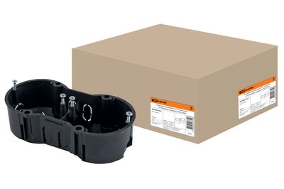 Установочная коробка СП 2-х местная, 141х70х45мм, саморезы, IP20, TDM SQ1402-1017