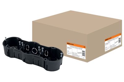 Установочная коробка СП 3-х местная, 212х70х45мм, саморезы, IP20, TDM SQ1402-1019