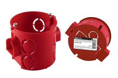 Установочная коробка СП D68х62мм, углубленная, саморезы, стык. уз, красная, IP20,  инд. штрихкод TDM SQ1402-1906