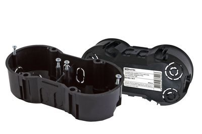 Установочная коробка СП 2-х местная, 141х70х45мм, саморезы, IP20, инд. штрихкод, TDM SQ1402-1917