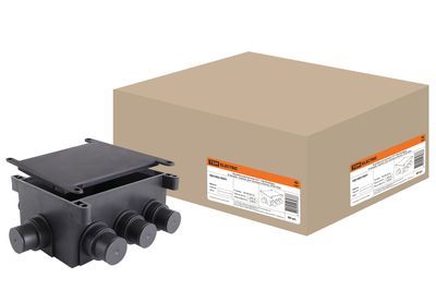 Коробка распаячная СП 118х76х60мм, 8 вводов, черная, для заливки в бетон, IP44 TDM SQ1402-9501