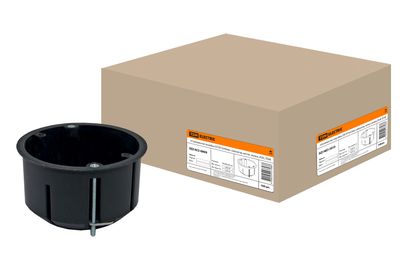 Установочная коробка СП D73х45мм, саморезы, метал. лапки, IP20, TDM SQ1403-0009