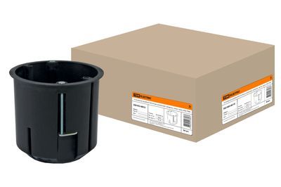 Установочная коробка СП D73х73мм, углубленная, саморезы,  метал. лапки, IP20, TDM SQ1403-0010