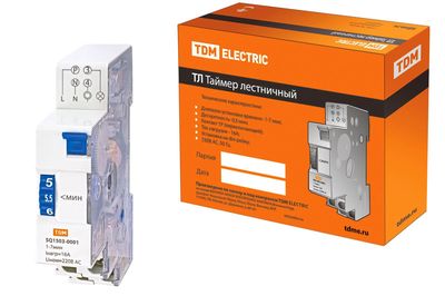 Таймер лестничный ТЛ-1мин/7мин-16А-DIN TDM SQ1503-0001