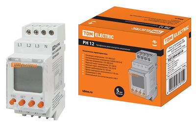 РН 12-3х400/230В (LCD-дисплей, 1нр+1нз-контакты) TDM SQ1504-0019