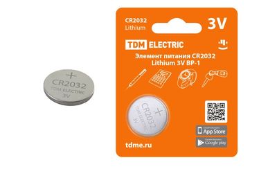 Элемент питания CR2032 Lithium 3V BP-1 TDM