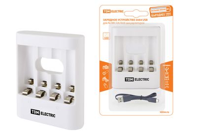 Зарядное устройство 3044 (300 mA 4 слота АА/ААА 2 кан.USB) TDM SQ1702-0104
