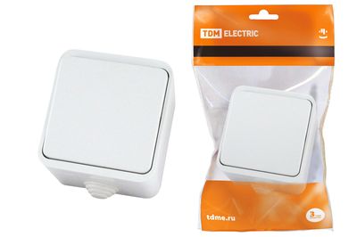 "Выключатель 1-кл. ОУ IP44 10А белый ""Орель"" TDM" SQ1802-0001