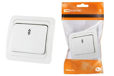 "Переключатель на 2 направления 1-кл. 10А белый ""Валдай"" TDM" SQ1804-0003