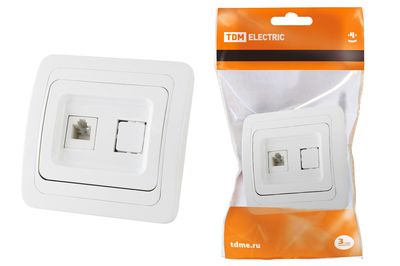 "Розетка TФ (RJ-11) белая ""Валдай"" TDM" SQ1804-0012