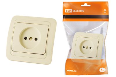 "Розетка 2П 10А сл. кость ""Валдай"" TDM" SQ1804-0107