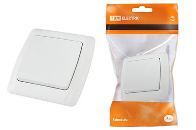 "Выключатель 1 кл. 10А белый ""Онега"" TDM" SQ1805-0001