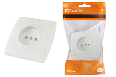 "Розетка 2П 10А 250В с защ. шт. белая ""Онега"" TDM" SQ1805-0010