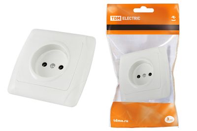 "Розетка 2П 10А 250В белая ""Онега"" TDM" SQ1805-0015