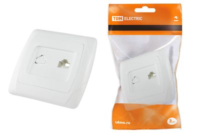 "Розетка компьютерная RJ45  белая ""Онега"" TDM" SQ1805-0022