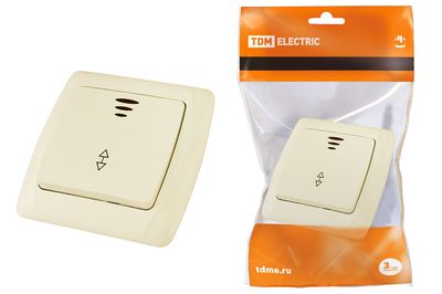 "Выключатель на 2 направления 1 кл. с подсветкой 10А сл. кость ""Онега"" TDM" SQ1805-0035