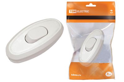 Выключатель на шнур 6А 250В белый TDM SQ1806-0021