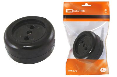 "Розетка 2П 16А макс. 250B о/у ""Ретро"" (карболит) TDM" SQ1806-0102