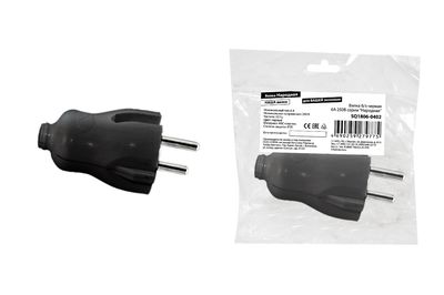 "Вилка б/з черная 6А 250В серии ""Народная""" SQ1806-0402