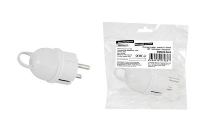 "Вилка угловая с ушком с/з белая 16А 250В серии ""Народная""" SQ1806-0405