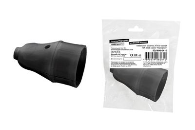 "Кабельная розетка 2П б/з черная 10А 250B серии ""Народная""" SQ1806-0410