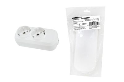 "Колодка розеточная 2 гнезда 2П+З 16А 250В белая серии ""Народная""" SQ1806-0414