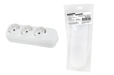 "Колодка розеточная 3 гнезда 2П+3 16А 250В белая серии ""Народная""" SQ1806-0417