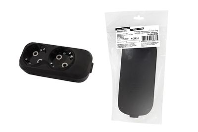 "Колодка розеточная 2 гнезда 2П+З 16А 250В черная серии ""Народная""" SQ1806-0423