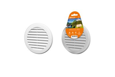 Решетка круглая с москитной сеткой, с фланцем d100, внеш. D130, бел. TDM SQ1807-0092