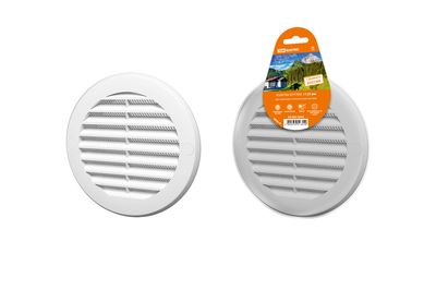 Решетка круглая с москитной сеткой, с фланцем d125, внеш. D150, бел. TDM SQ1807-0093