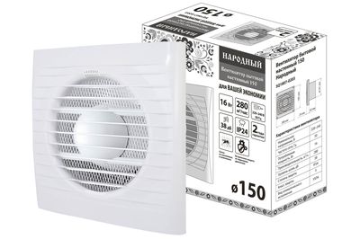 Вентилятор бытовой настенный 150 Народный SQ1807-0203