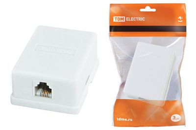 Телефонная розетка 1x6Р-4С TDM SQ1809-0001