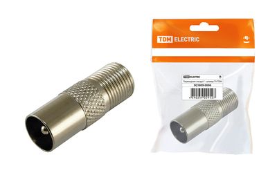 Переходник гнездо F - штекер TV, инд. упаковка TDM SQ1809-0006