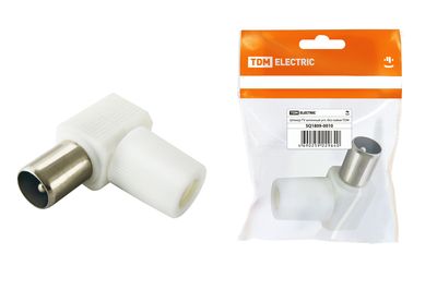 Штекер TV антенный угл. белый без пайки, инд. упаковка TDM SQ1809-0010