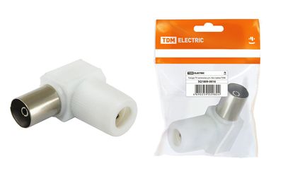 Гнездо TV антенное угл. белое без пайки, инд. упаковка TDM SQ1809-0016