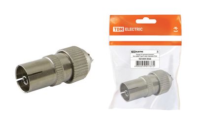 "Гнездо TV антенное металл без пайки ""орех"", инд. упаковка TDM" SQ1809-0026