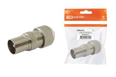 "Штекер TV антенный металл без пайки ""орех"", инд. упаковка TDM" SQ1809-0027