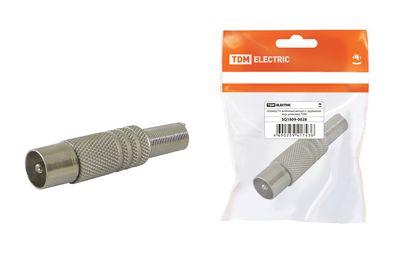 Штекер TV антенный металл с пружиной, инд. упаковка TDM SQ1809-0028